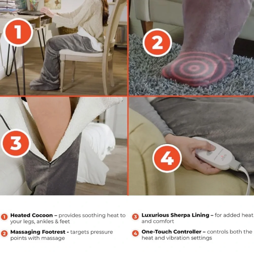 Sherpa Wrap Sharper Image Calming Cozy Massaging Heat Wrap